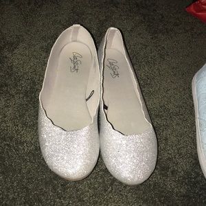 Silver sparkle flat